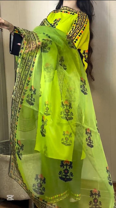 ZEST TRIBAL 3PCS SET WITH CHAFFON DUPATTA