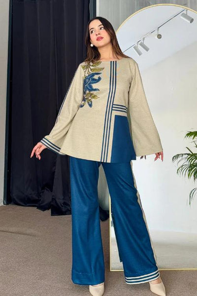 Blue Triple Stripes Cord Set 2 peace Dress