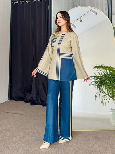 Blue Triple Stripes Cord Set 2 peace Dress