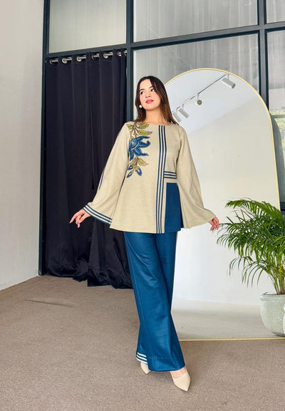 Blue Triple Stripes Cord Set 2 peace Dress